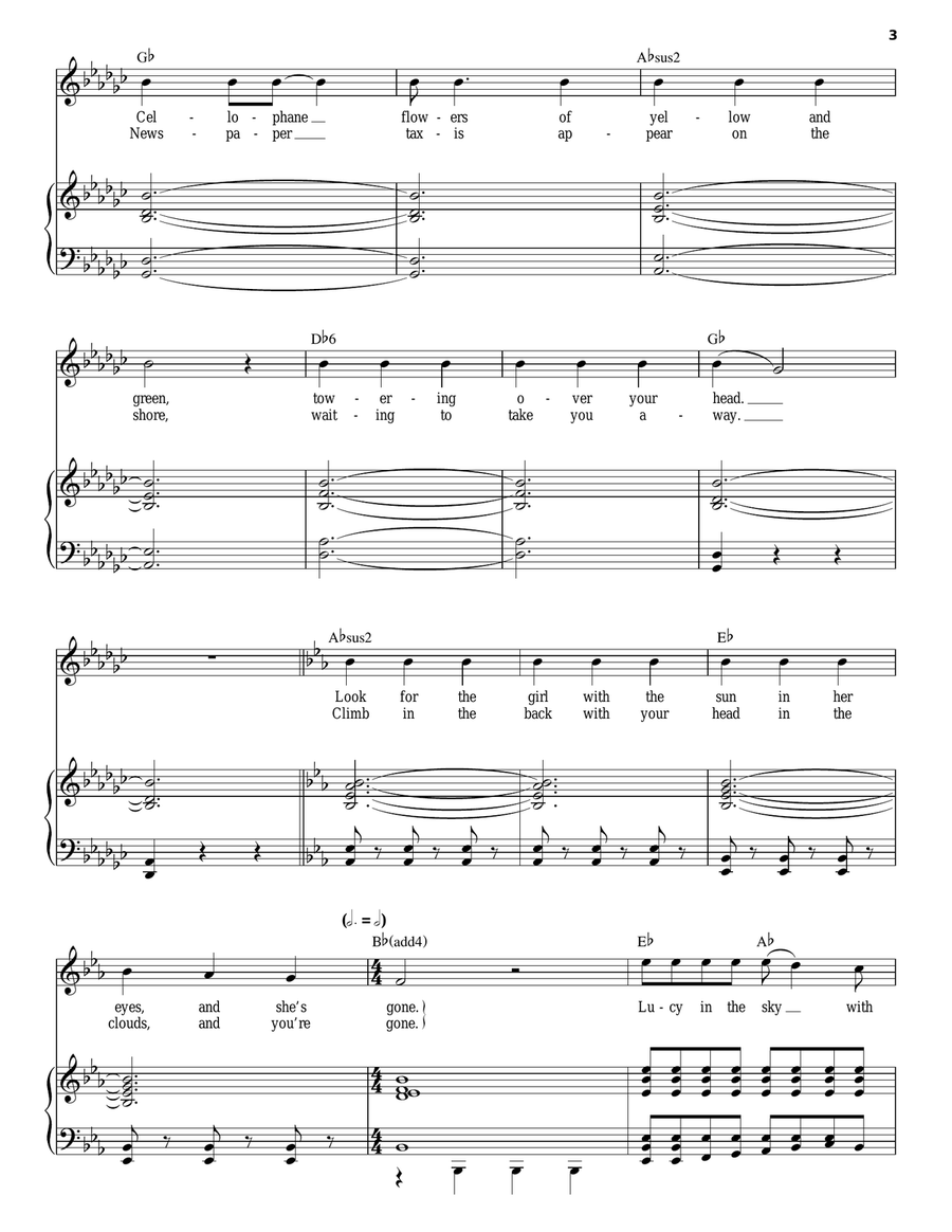 Lucy In The Sky With Diamonds (from Across The Universe) Piano, Vocal scores gallery preview page 3