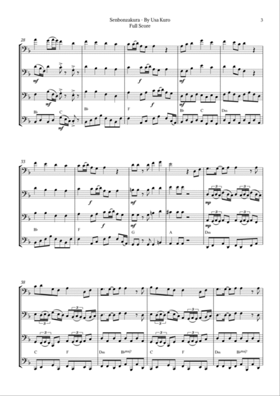 Senbonzakura Bassoon Quartet scores gallery preview page 3