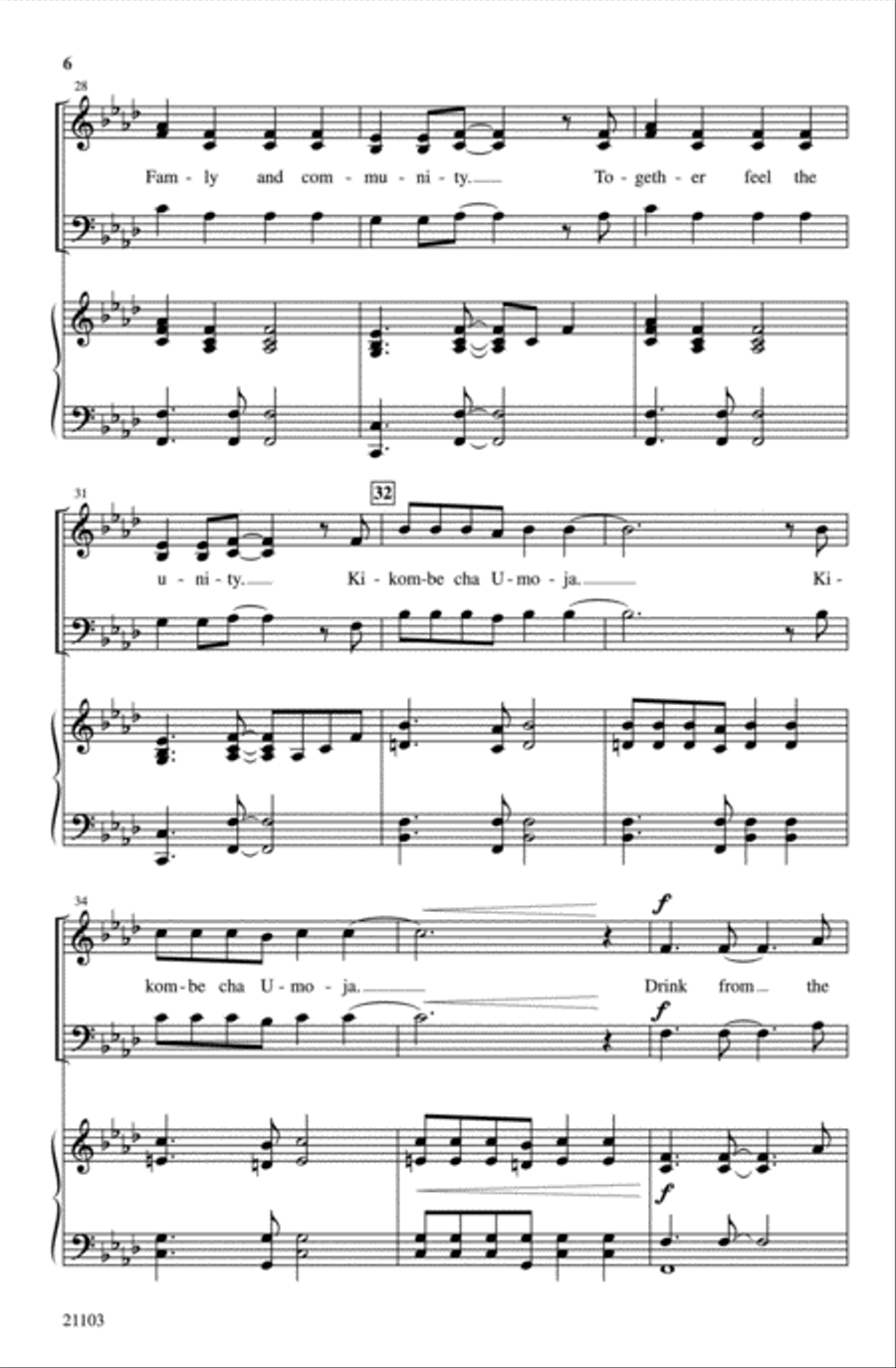 Drink from the Unity Cup (for the Kwanzaa Festival) Choir scores gallery preview page 5