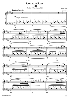 Consolation No. 3 in D Flat Major, S 172,Franz Liszt