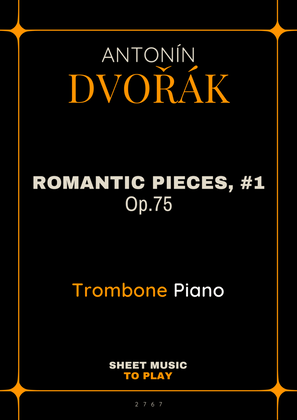 Book cover for Romantic Pieces, Op.75 (1st mov.) - Trombone and Piano (Full Score and Parts)