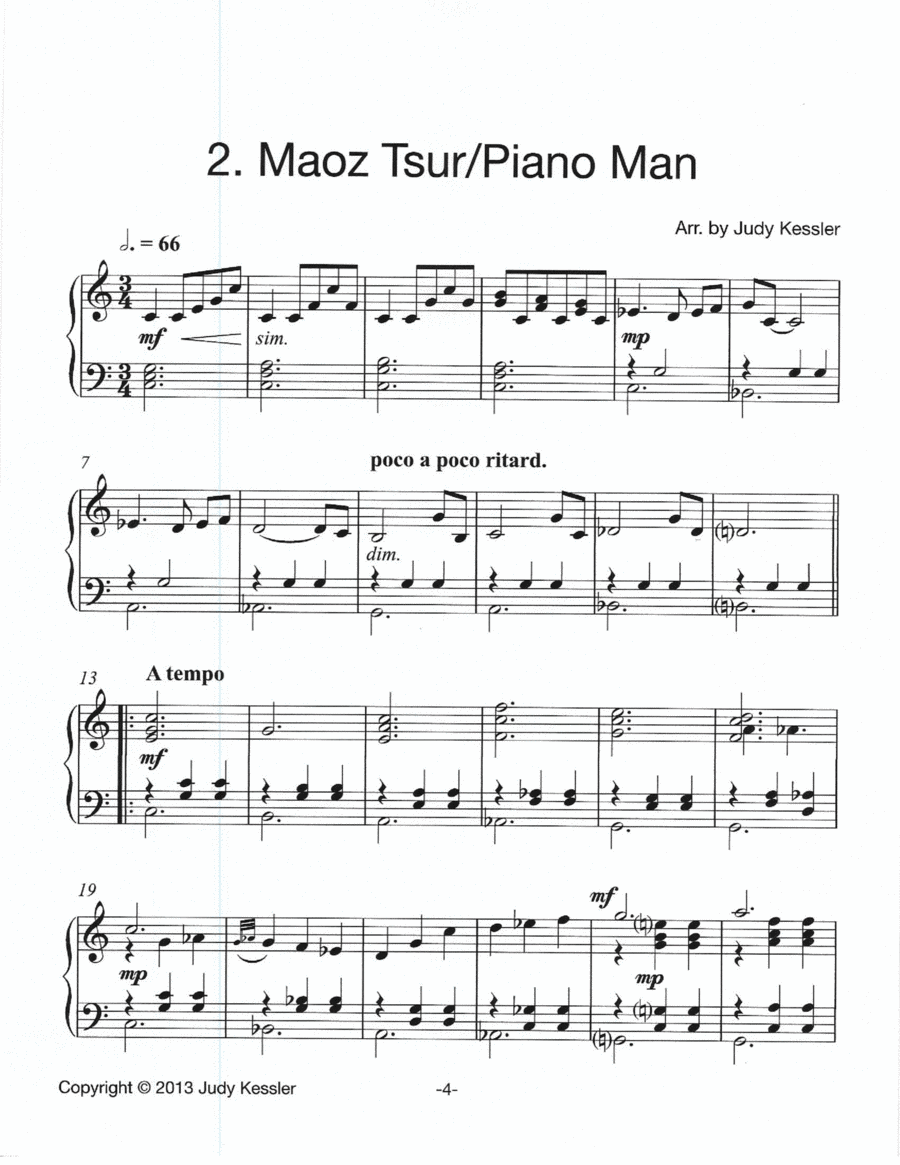 Maoz Tzur/ Piano Man Small Ensemble scores gallery preview page 1