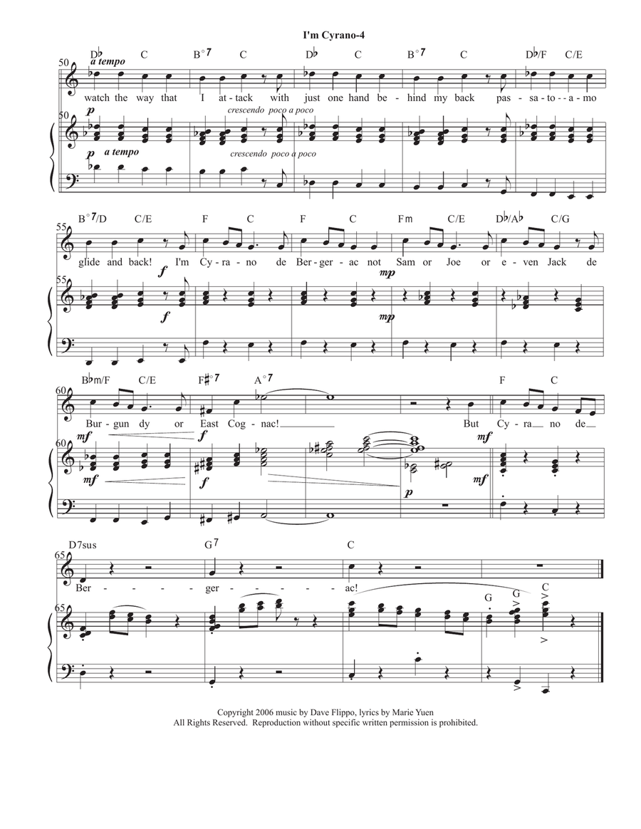 CYRANO COLLECTION - Three pieces sung by Cyrano in 