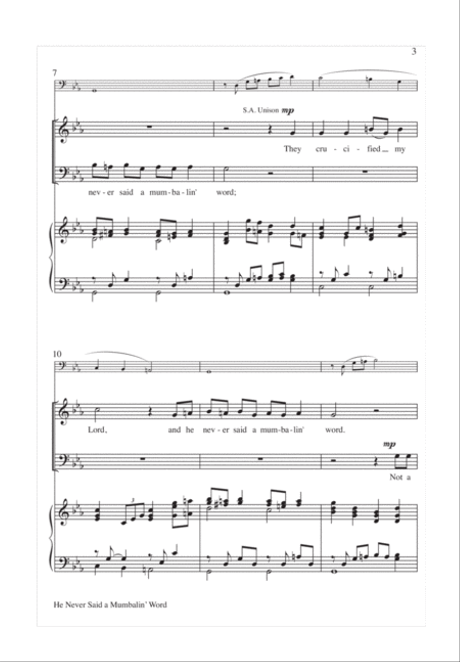 He Never Said a Mumbalin' Word Choir scores gallery preview page 3