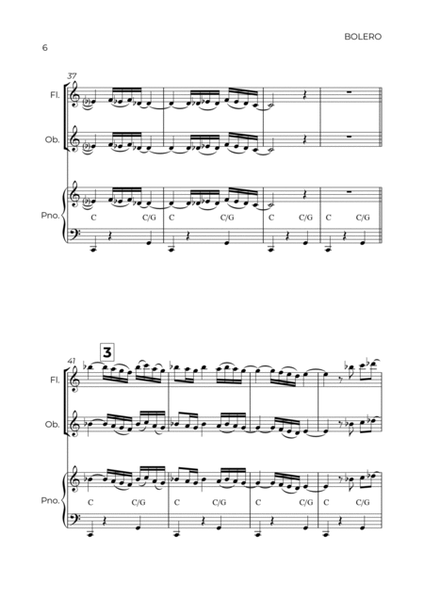 BOLERO - RAVEL - WIND PIANO TRIO (FLUTE, OBOE & PIANO) image number null