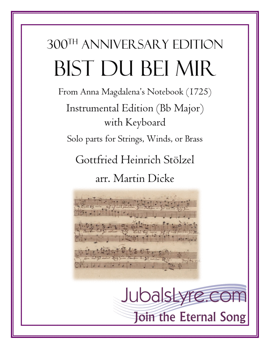 Bist du bei mir (Instrumental Edition in Bb Major with Keyboard) English Horn scores gallery preview page 1