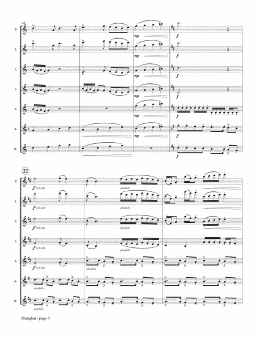 Shanghai for Flute Choir Flute Choir scores gallery preview page 4