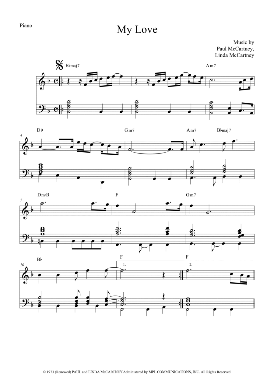 My Love My Love Piano Method scores gallery preview page 1