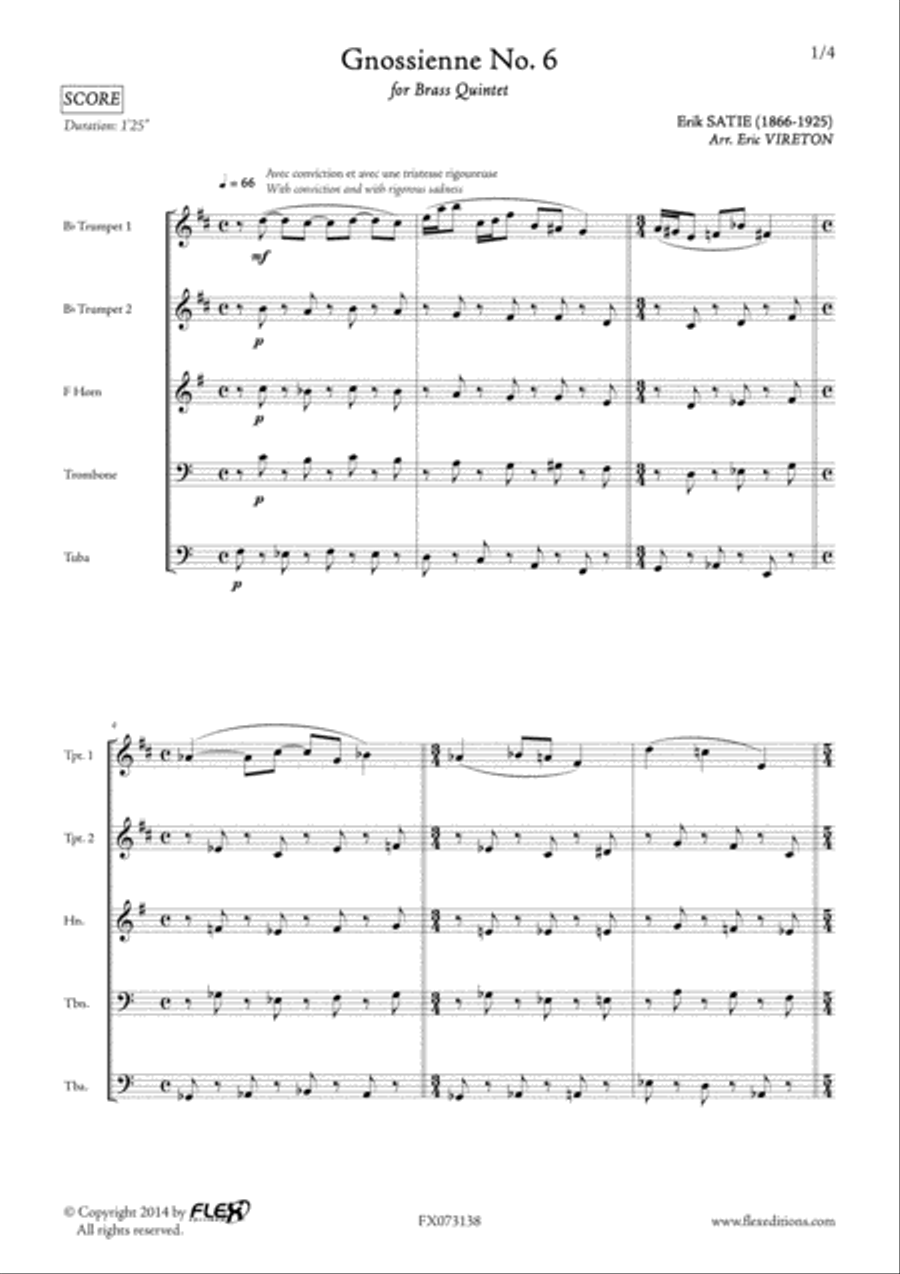Gnossienne No. 6 Gnossienne No. 6 Horn scores gallery preview page 2