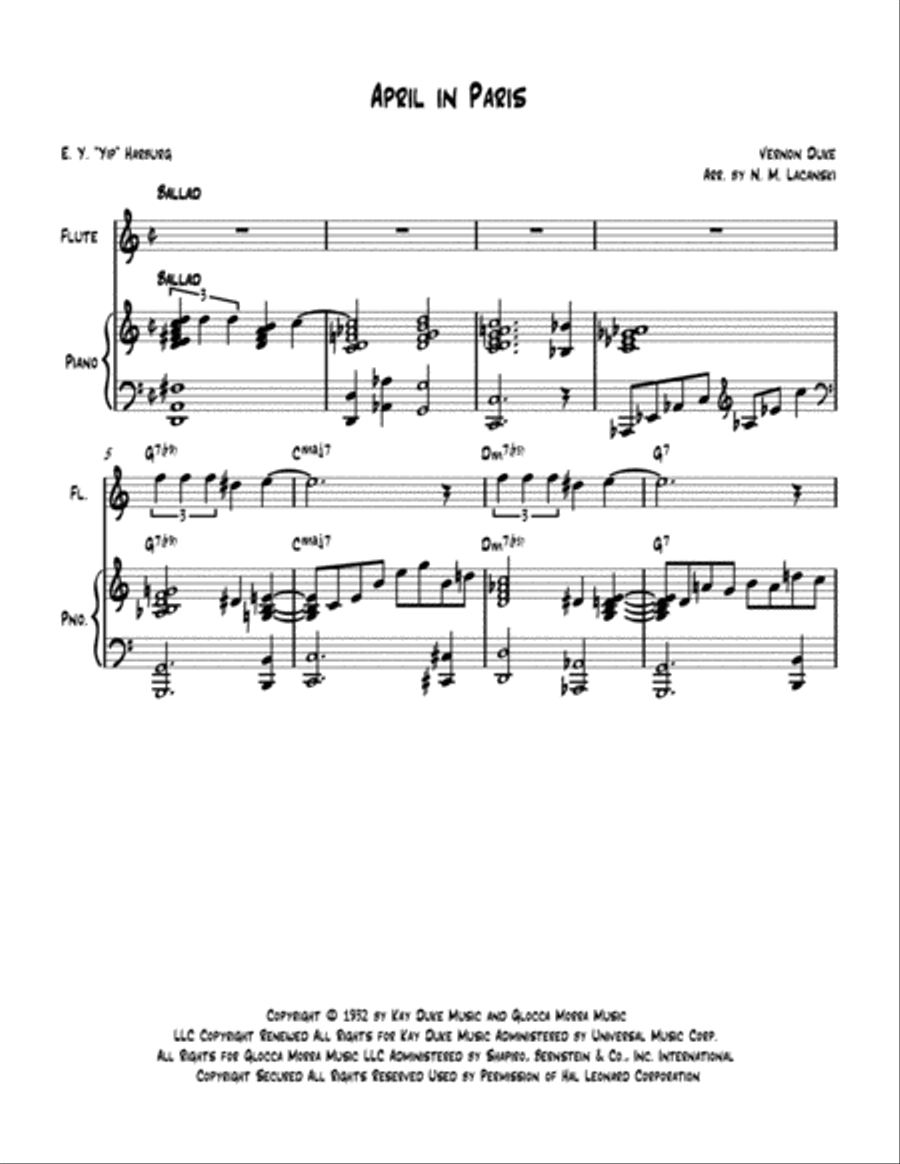 April In Paris Flute Solo scores gallery preview page 2