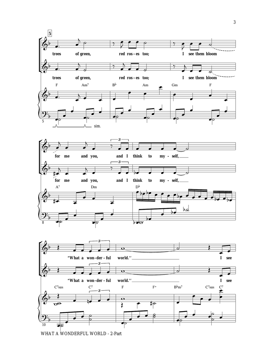 What A Wonderful World What A Wonderful World 2-Part scores gallery preview page 2