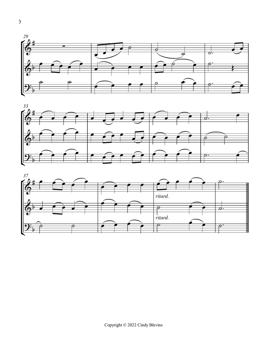 I Sing the Mighty Power Of God, Clarinet, Violin and Cello Trio Small Ensemble scores gallery preview page 4
