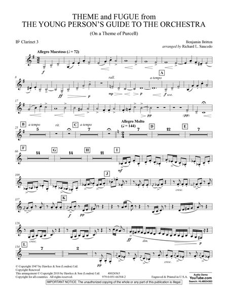 Theme and Fugue from The Young Person's Guide to the Orchestra - Bb Clarinet 3