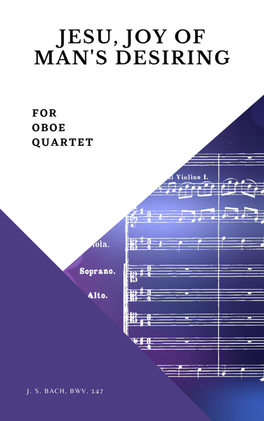 Bach Jesu, joy of man's desiring for Oboe Quartet image number null