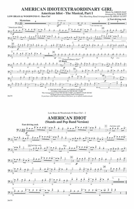 American Idiot / Extraordinary Girl: Low Brass & Woodwinds #1 - Bass Clef
