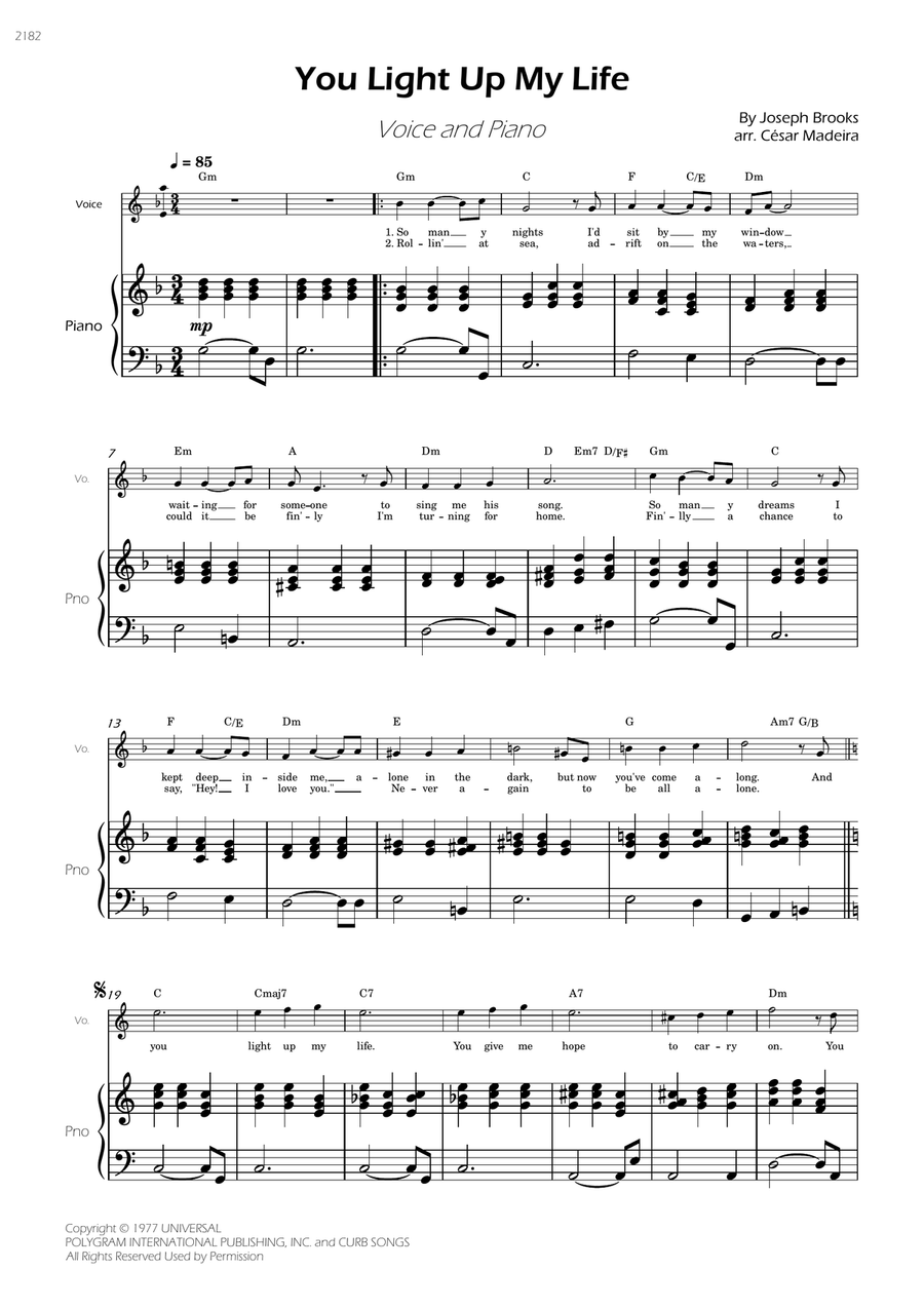 You Light Up My Life Piano, Vocal scores gallery preview page 3