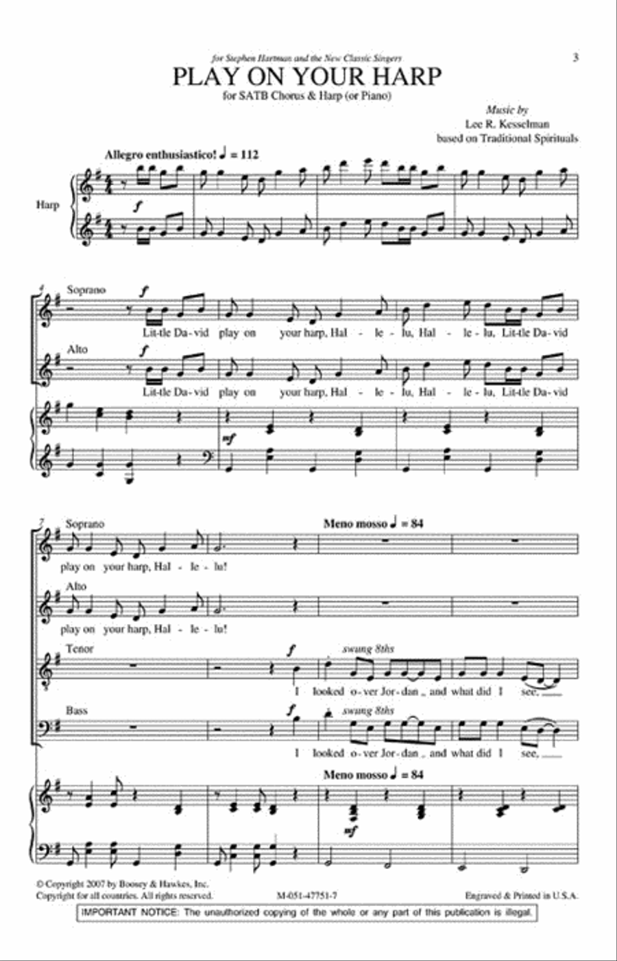 Play on Your Harp 4-Part scores gallery preview page 2