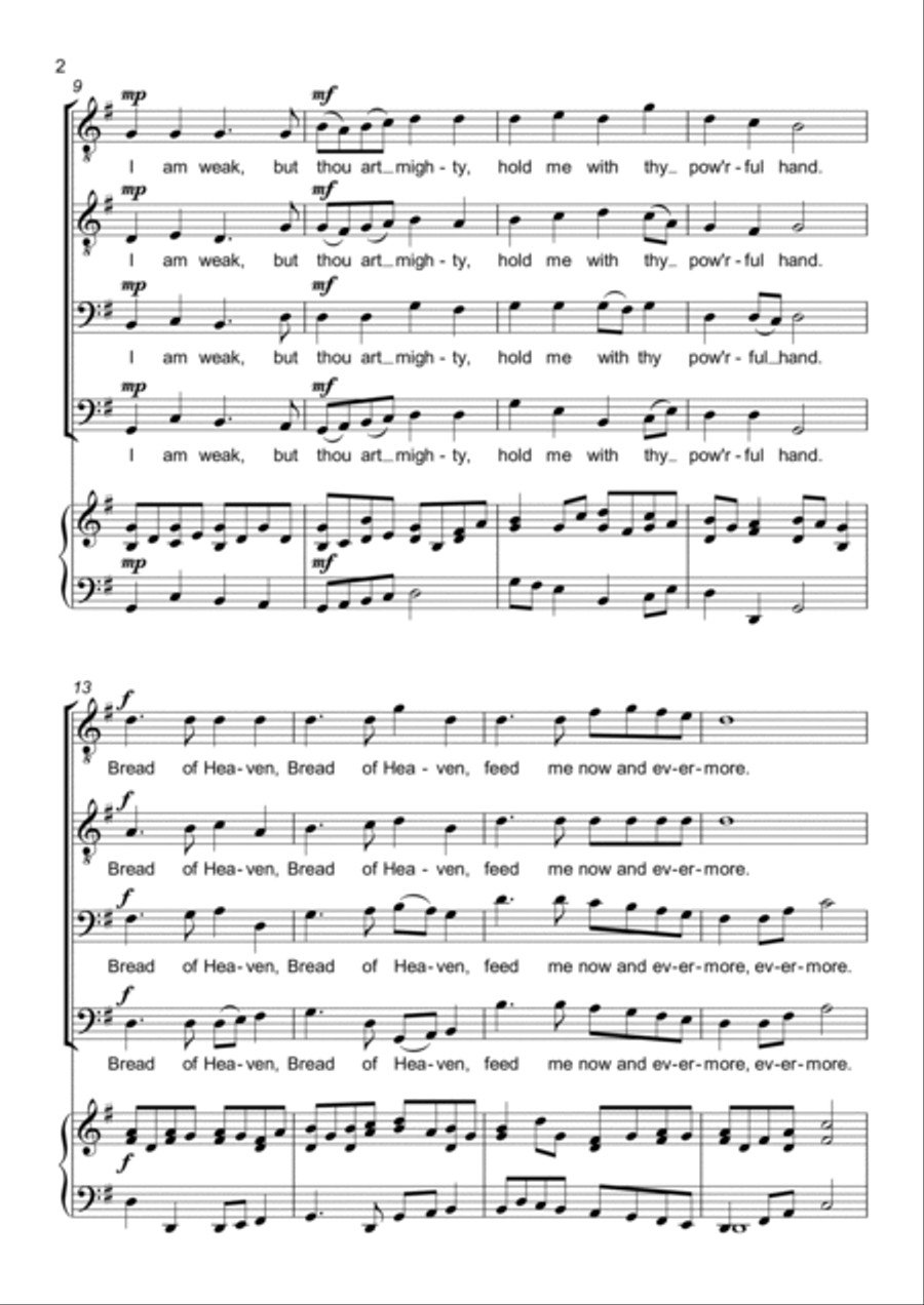 Guide me, O thou great Jehovah / Redeemer - 4 part Choir - TTBB - Lower Voices TTBB scores gallery preview page 2