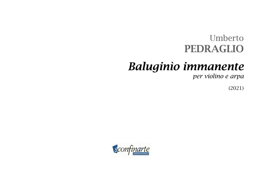 Umberto Pedraglio: BALUGINÌO IMMANENTE (ES-21-081) String Duet scores gallery preview page 1