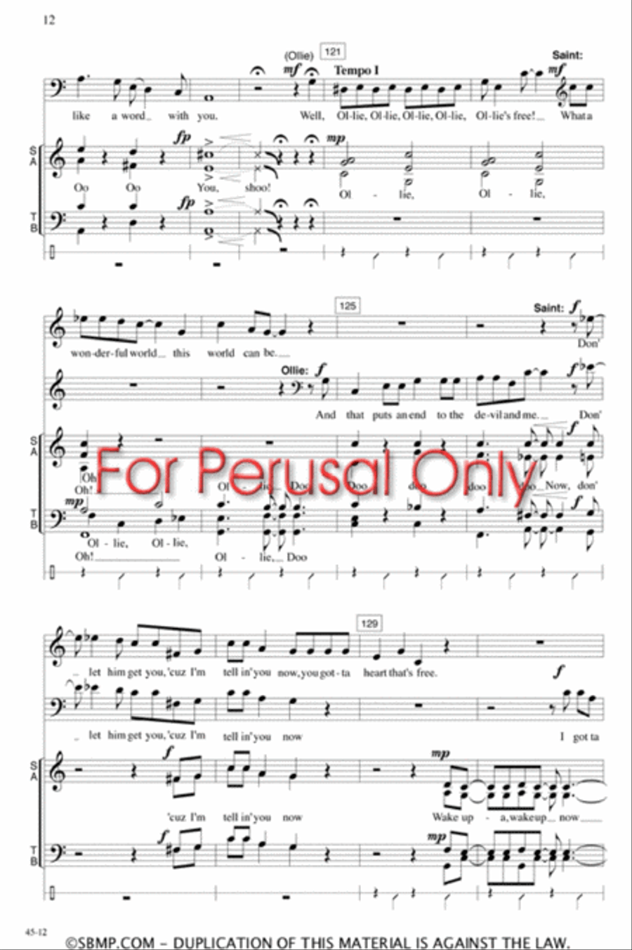 Wake Up, Ollie Brown! - SATB Octavo 4-Part scores gallery preview page 11
