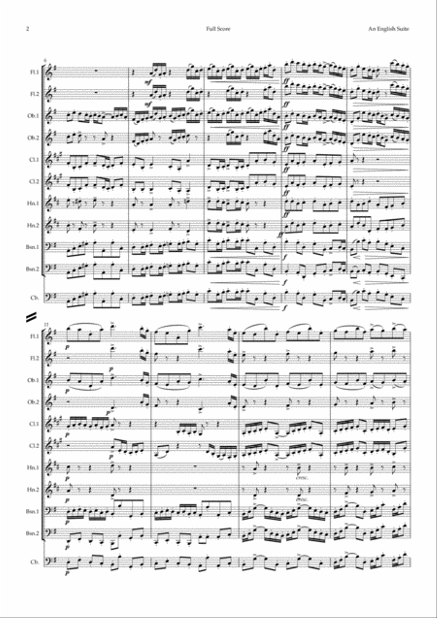 Parry: An English Suite (complete) - symphonic wind Woodwind Quintet scores gallery preview page 3