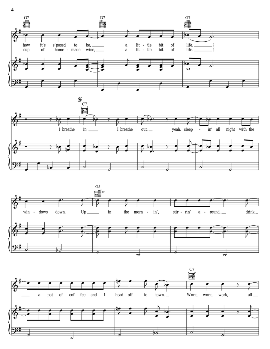 Little Bit Of Life Piano, Vocal, Guitar scores gallery preview page 4