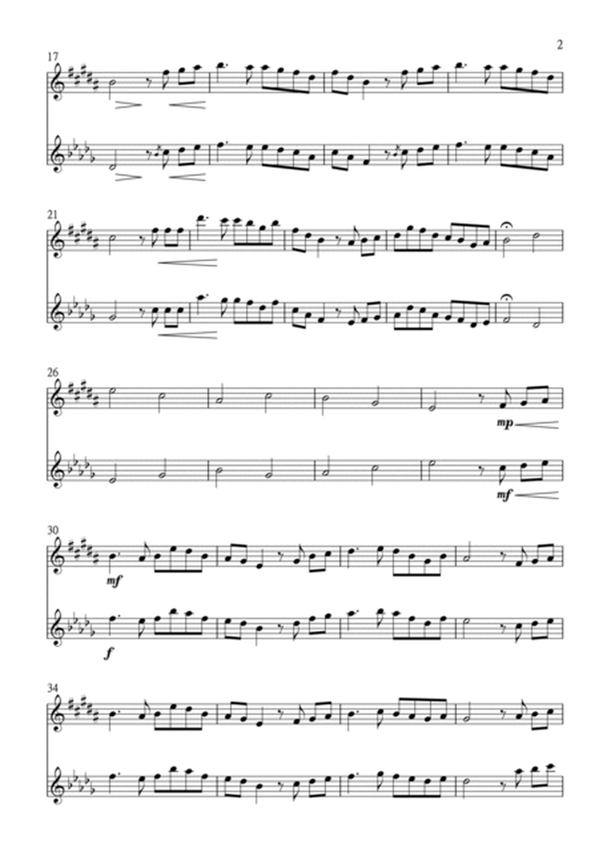 Danny Boy (Londonderry Air) for Clarinet and Violin Duo in B major. Easy to Intermediate. image number null