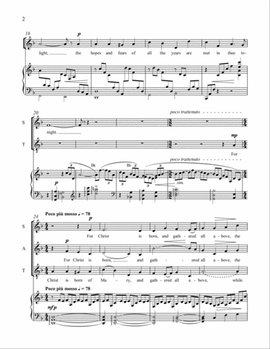 O Little Town of Bethlehem 4-Part scores gallery preview page 3