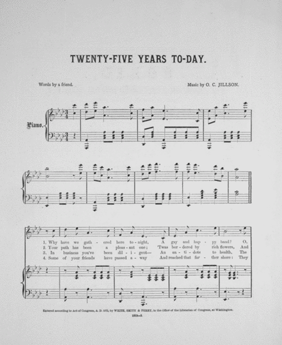 Twenty-Five Years Today. Song and Chorus