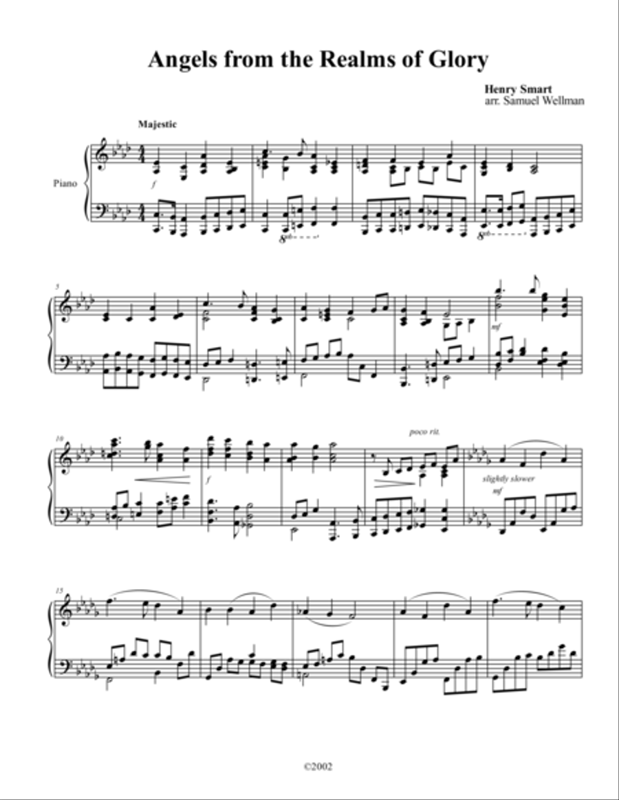 Angels From the Realms of Glory Piano Solo scores gallery preview page 1