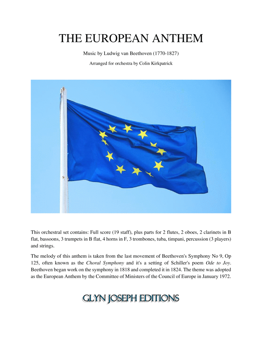 The European Anthem (Full Orchestra) Full Orchestra scores gallery preview page 1