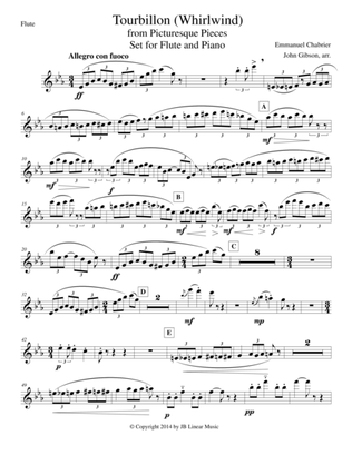 Whirlwind by Chabrier set for flute and piano