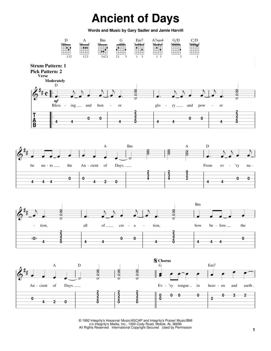 Ancient Of Days Guitar Tablature scores gallery preview page 1