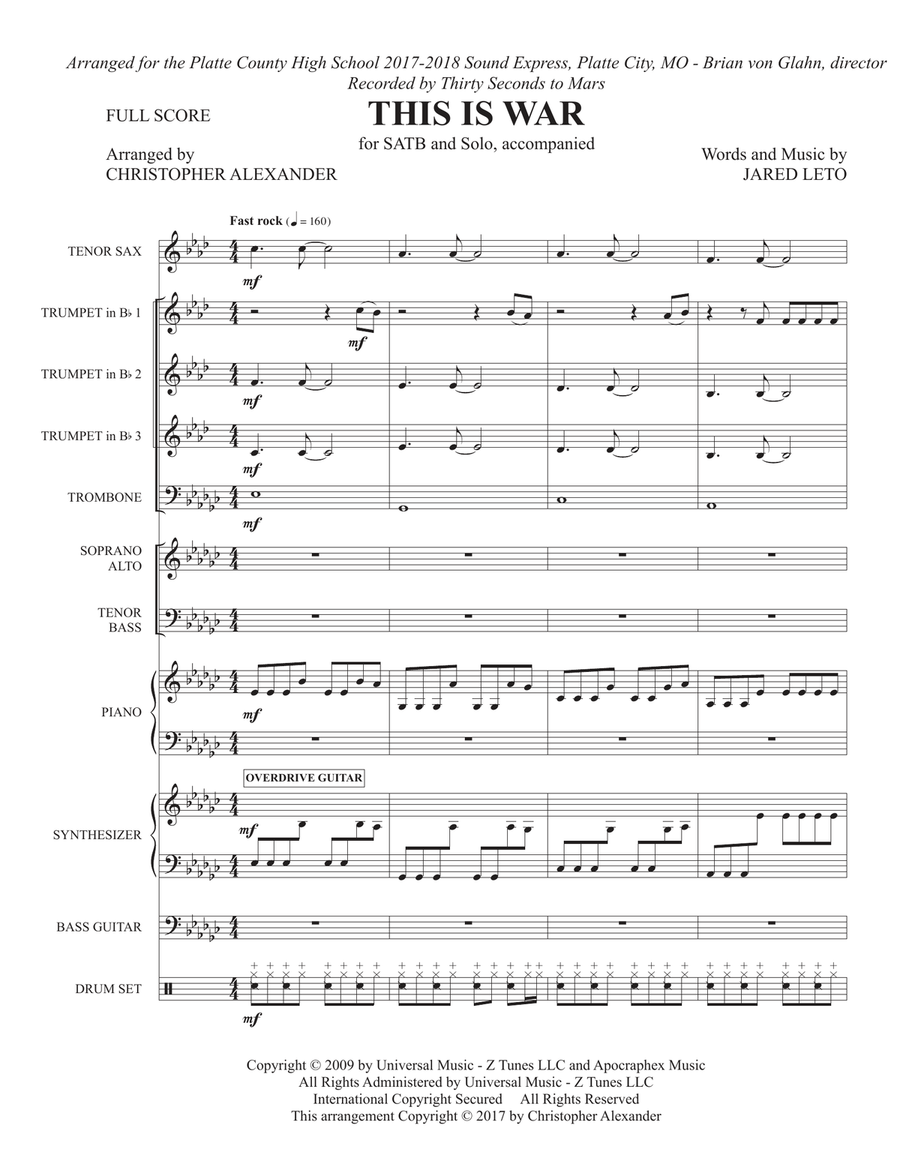 This Is War This Is War Large Ensemble scores gallery preview page 4