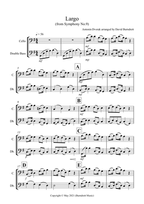 Largo (from the New World Symphony) for Cello and Double Bass Duet