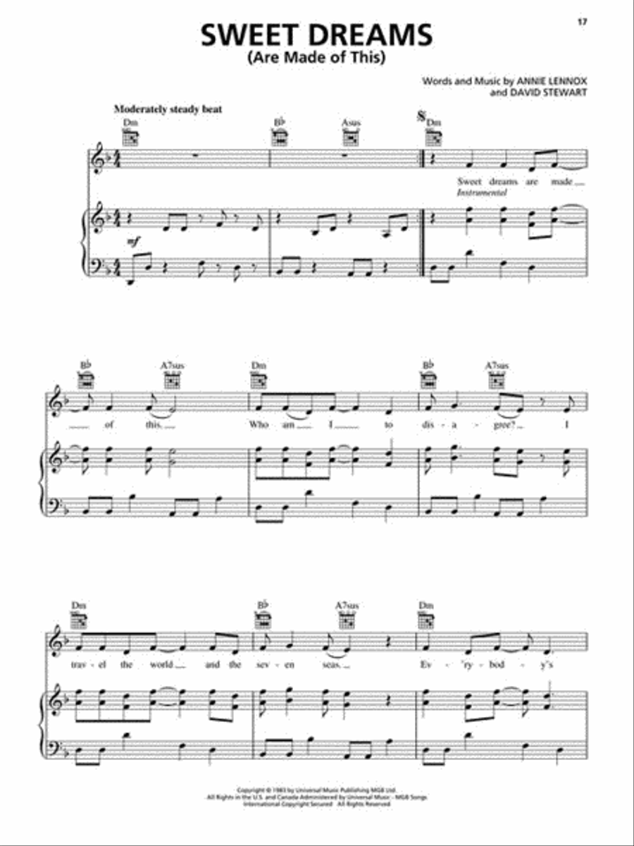 Eurythmics – Ultimate Collection Piano, Vocal, Guitar scores gallery preview page 3