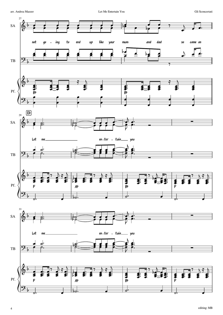 Let Me Entertain You 4-Part scores gallery preview page 5