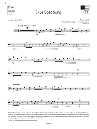 Skye Boat Song (Grade 1, B3, from the ABRSM Cello Syllabus from 2024)