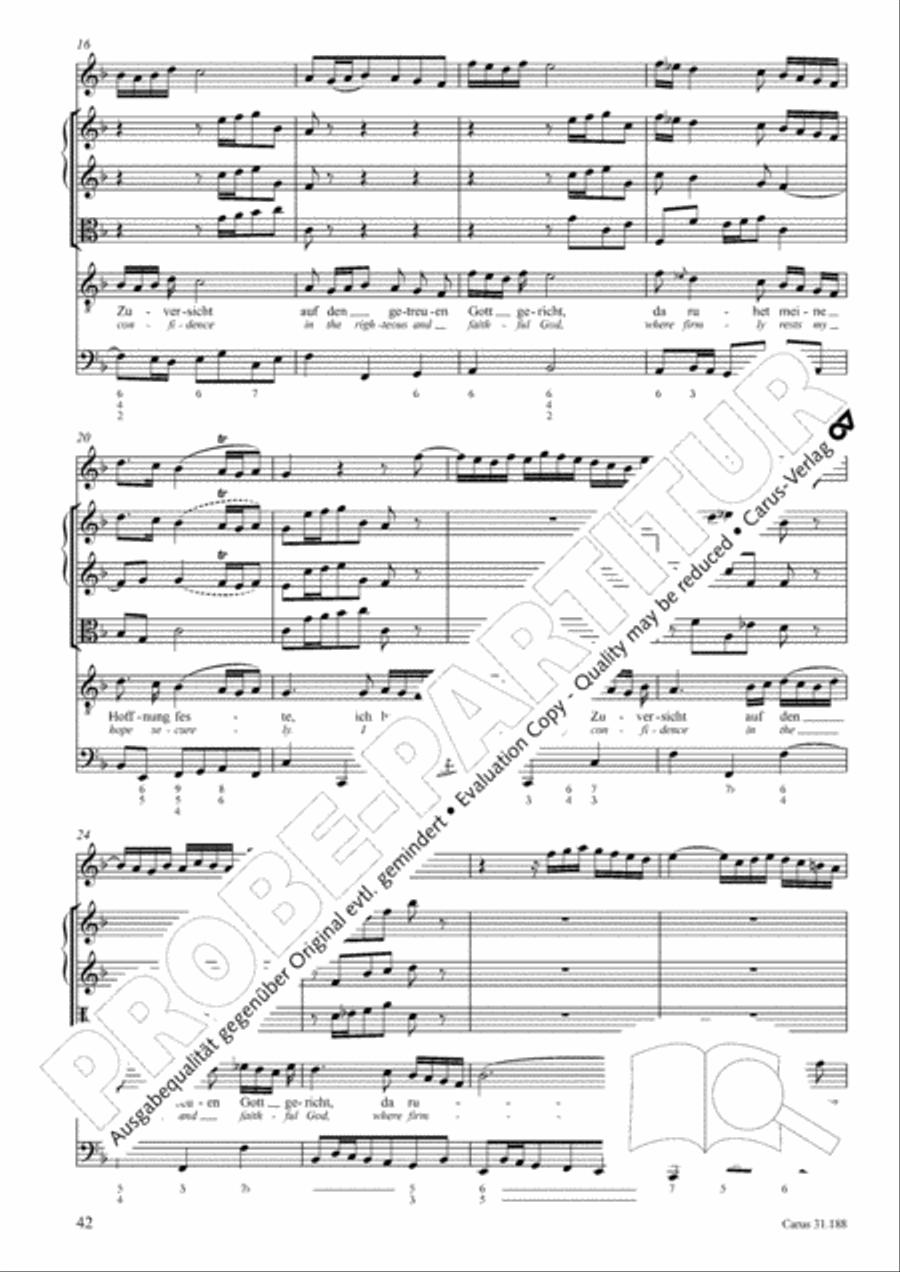I have placed all my confidence (Ich habe meine Zuversicht) 4-Part scores gallery preview page 43