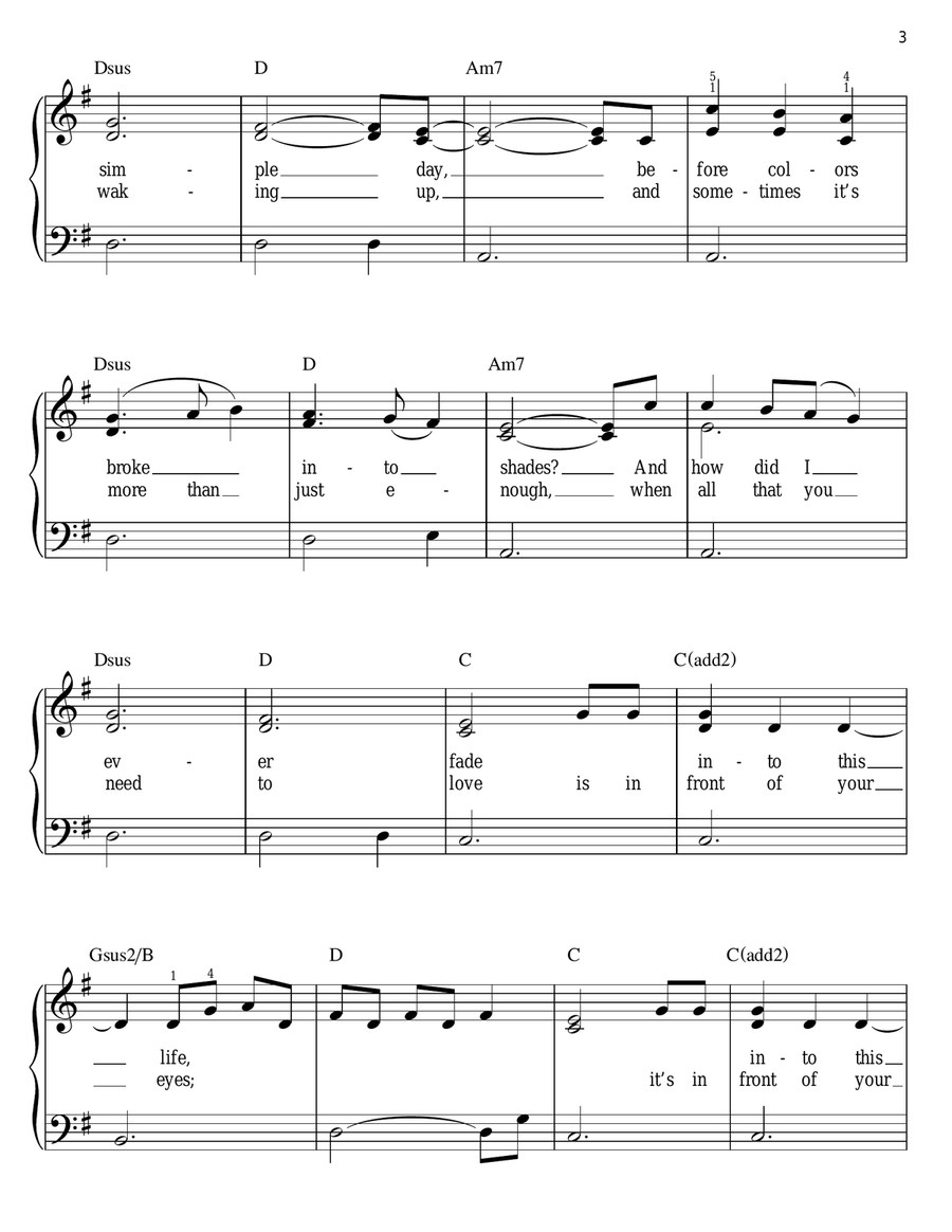 February Song Easy Piano scores gallery preview page 3
