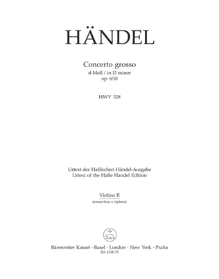 Concerto grosso d minor, Op. 6/10 HWV 328