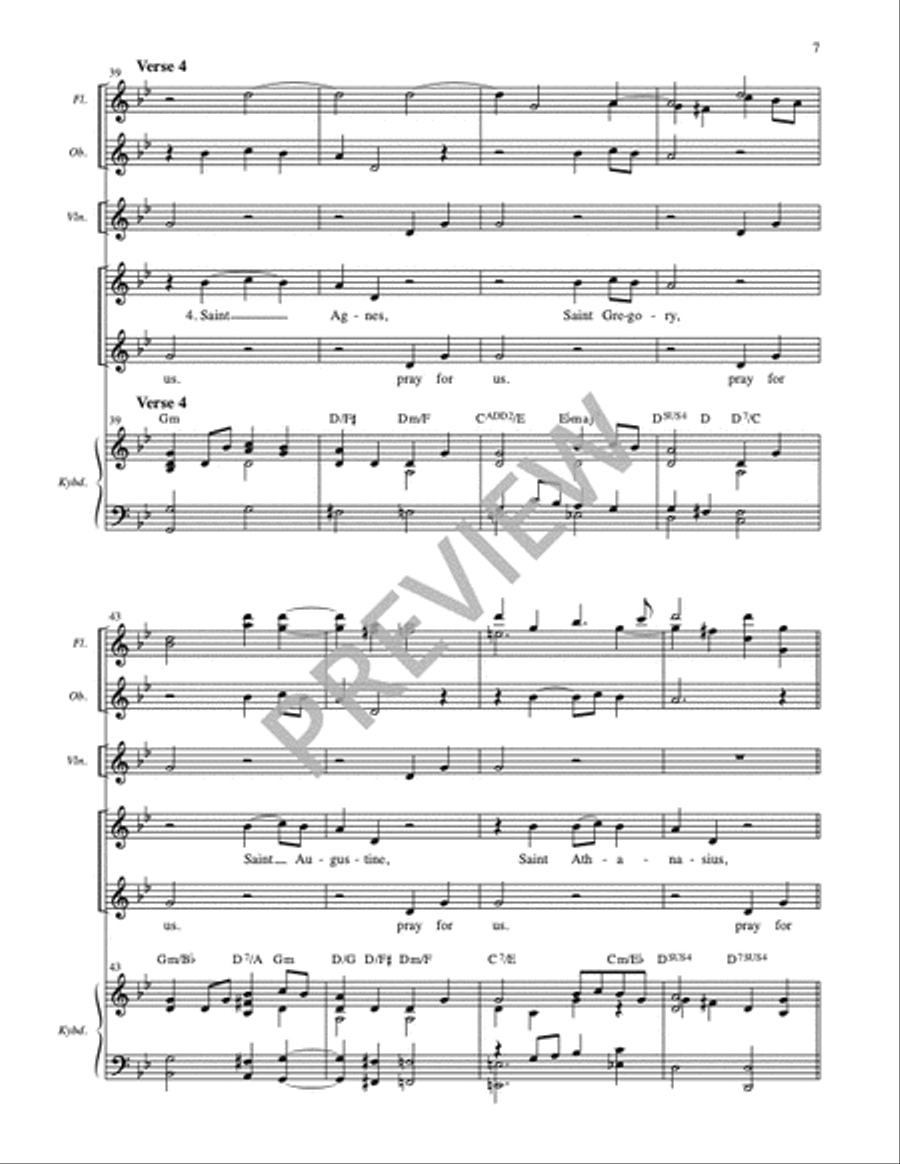The Litany of the Saints for the Easter Vigil and for Baptism - Full Score and Parts Flute scores gallery preview page 8