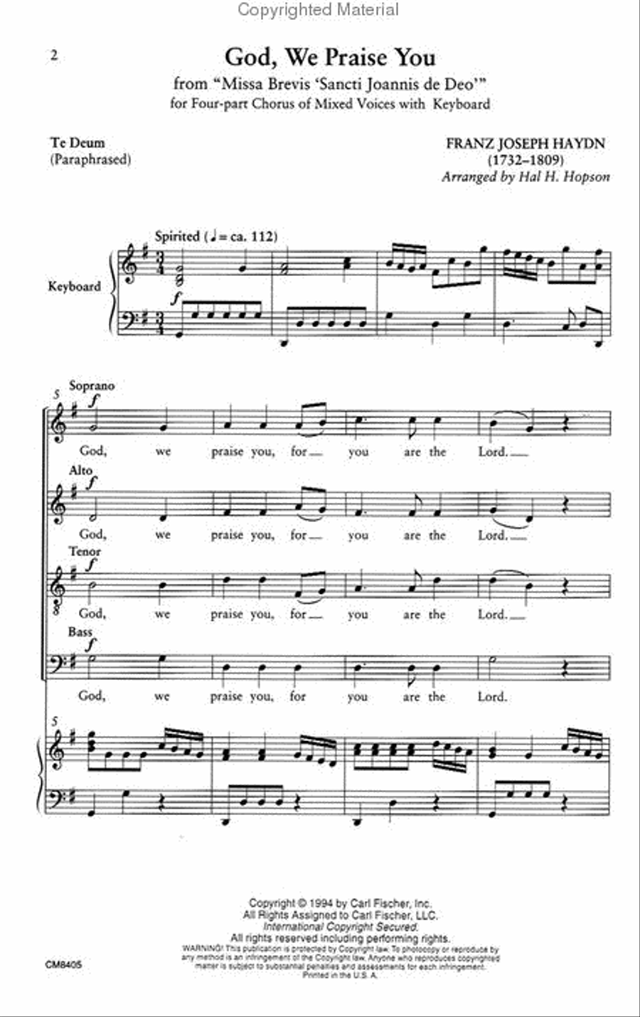 God, We Praise You God, We Praise You 4-Part scores gallery preview page 2