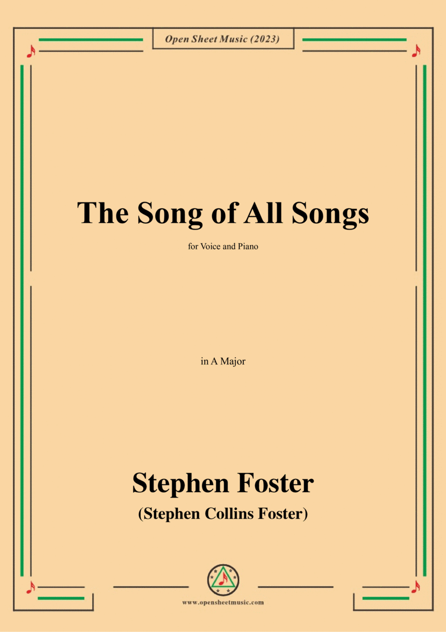 S. Foster-The Song of All Songs,in A Major Voice scores gallery preview page 1