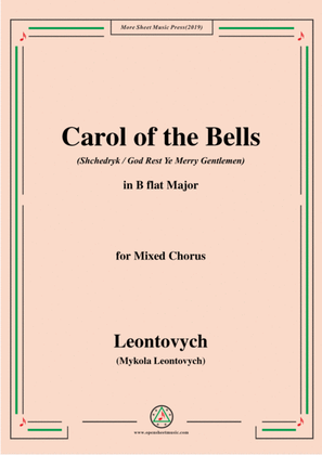 Leontovych-Carol of the Bells(Shchedryk),in B flat Major,for Mixed Chorus