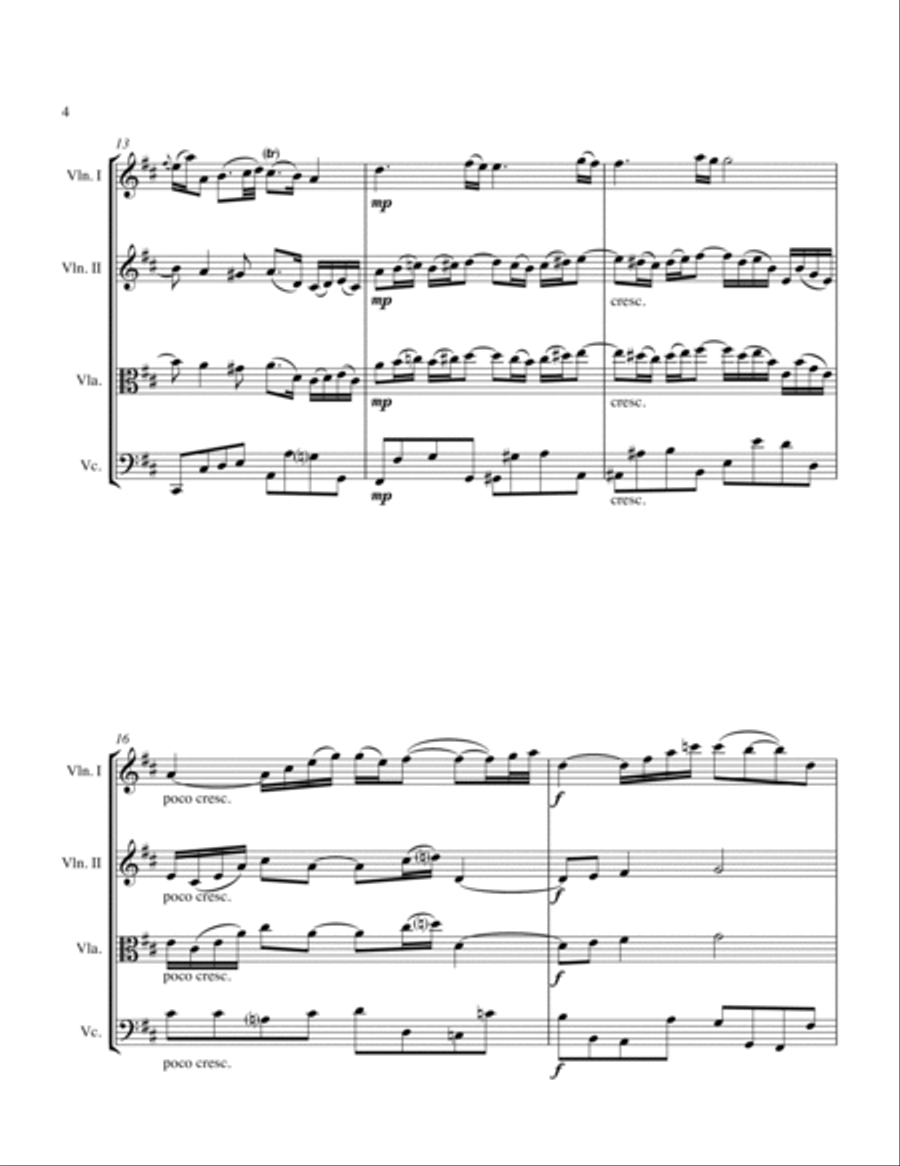 AIR ON THE G STRING for String Trio, Intermediate Level for 2 violins and cello or violin, viola and String Trio scores gallery preview page 6