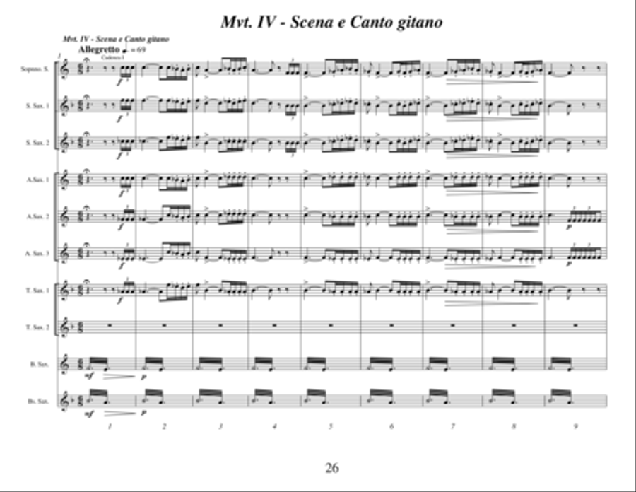 Symphony No. 4 Bass Saxophone scores gallery preview page 2