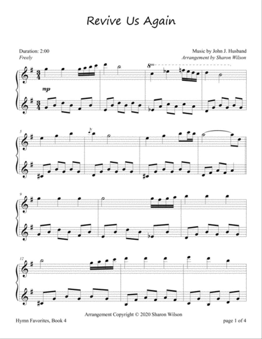 Revive Us Again Piano Solo scores gallery preview page 2