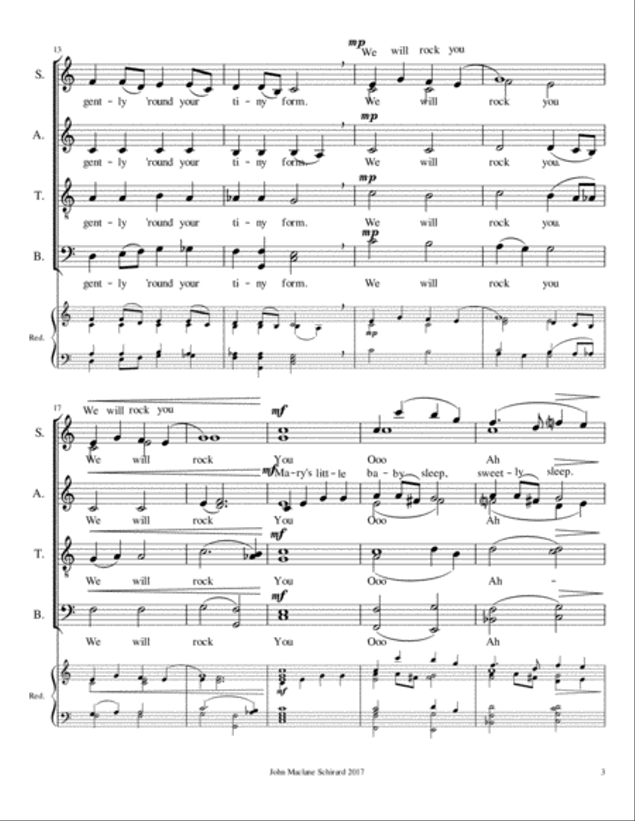 Little Jesus, Sweetly Sleep 4-Part scores gallery preview page 3