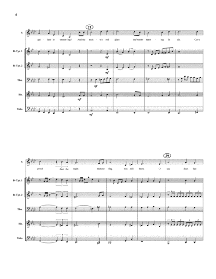 Star Spangled Banner Star Spangled Banner Brass Quintet scores gallery preview page 6